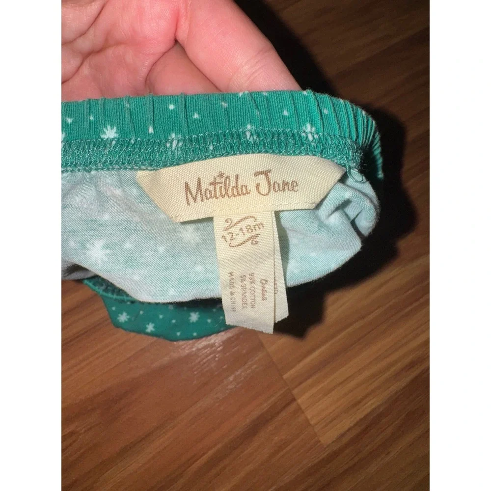 Matilda Jane Baby Girl Bloomer Diaper Cover 12-18m Green Star Christmas‎